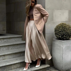 Fun Is Calling Satin Maxi Skirt