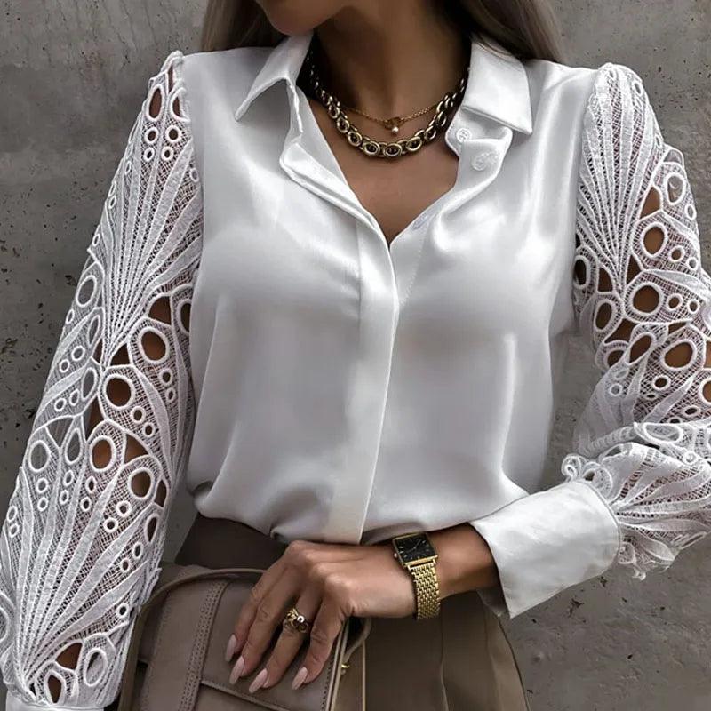 Full World Lace Satin Blouse