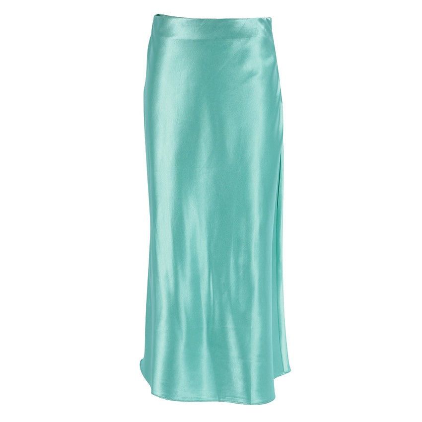 Kindly Accept High Waist Satin Midi Skirt