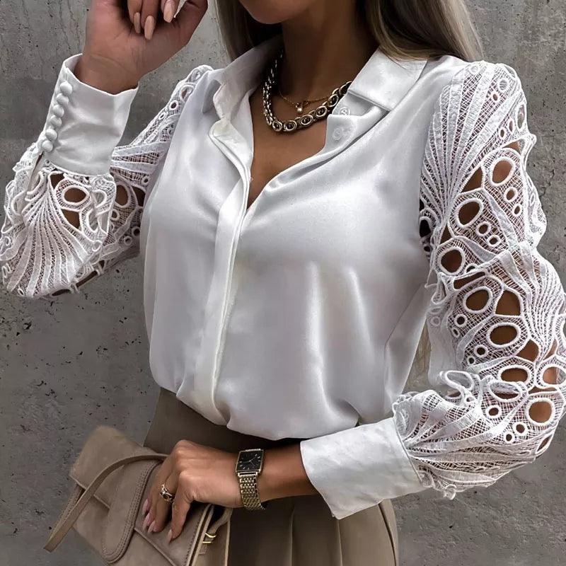 Full World Lace Satin Blouse