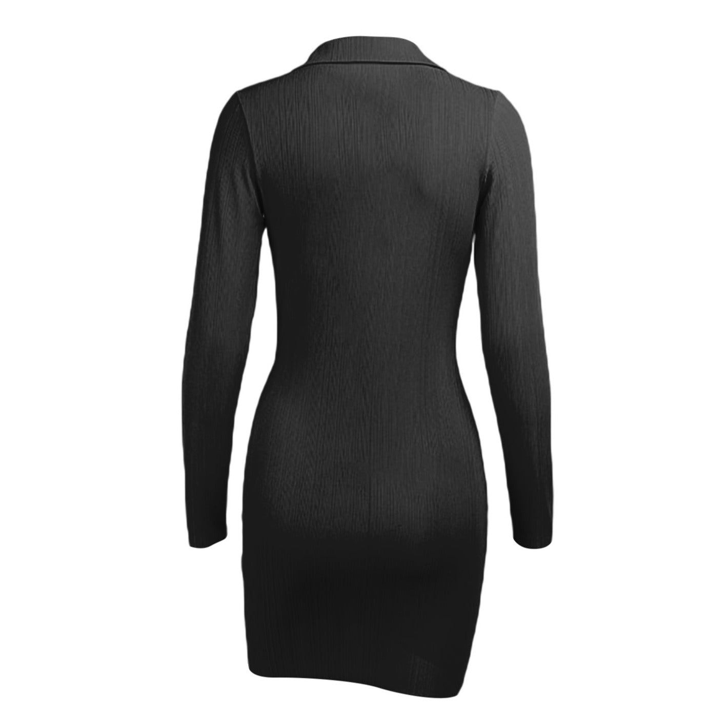 Paradise Palm Ribbed Deep V Twist Long Sleeves Mini Dress