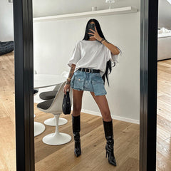 Luxury Denim Mini Skirt