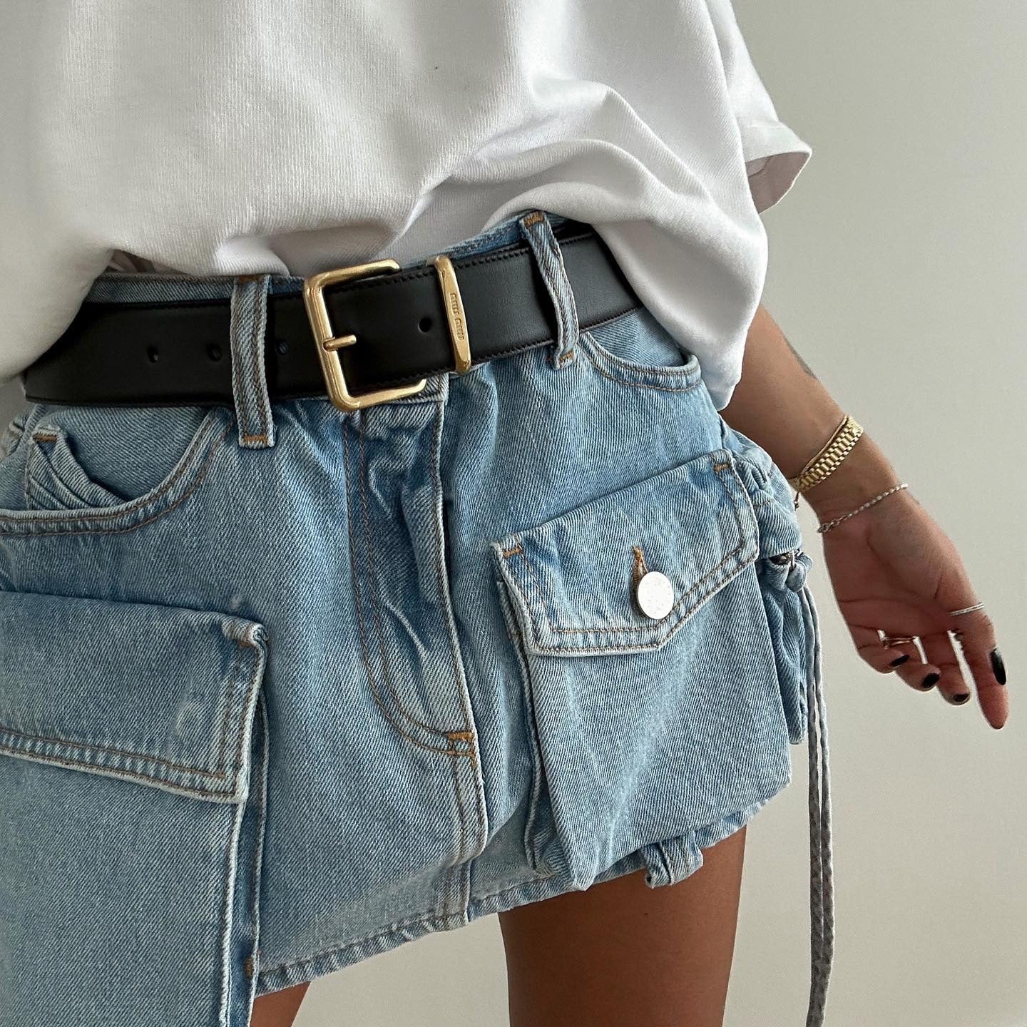 Luxury Denim Mini Skirt