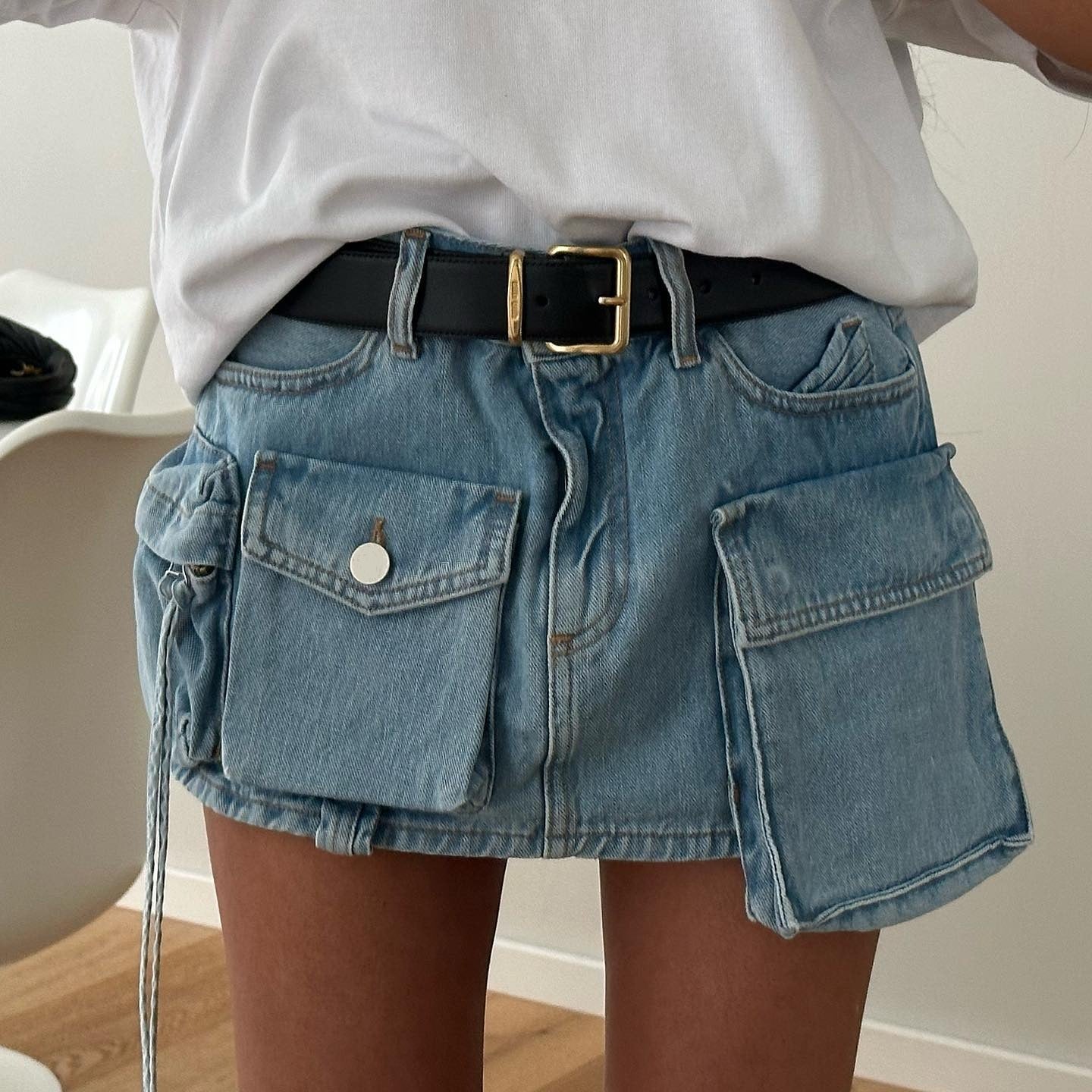 Luxury Denim Mini Skirt