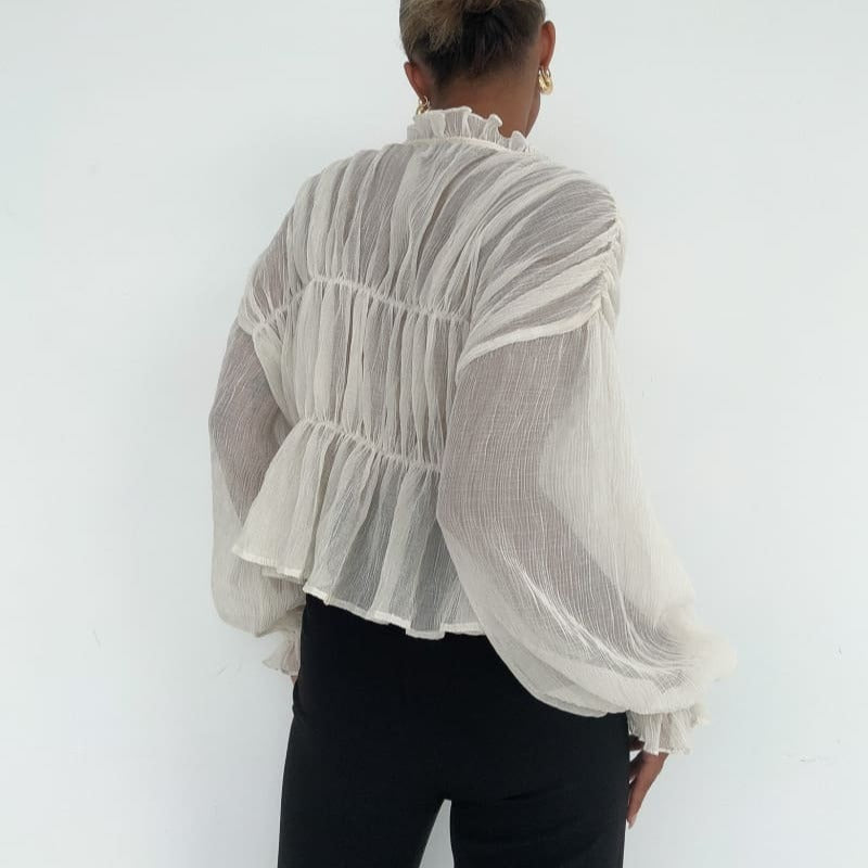 Sugar Dreamland Long Sleeve Semi-Sheer Top