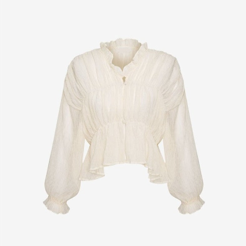 Sugar Dreamland Long Sleeve Semi-Sheer Top