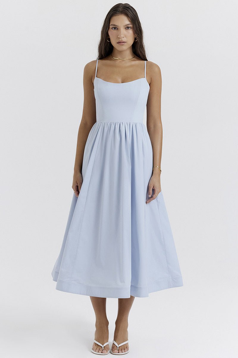 Courtney Corset Sundress - Soft Blue