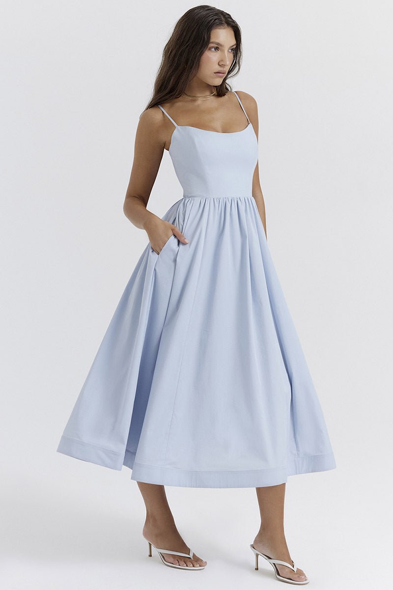 Courtney Corset Sundress - Soft Blue