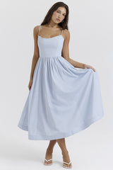 Courtney Corset Sundress - Soft Blue