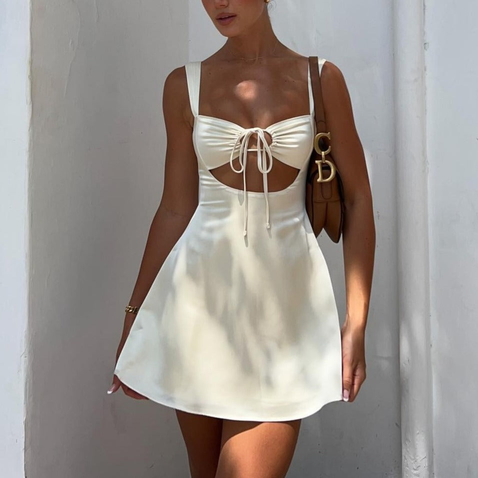 Sunlit Afternoon Satin Mini Dress