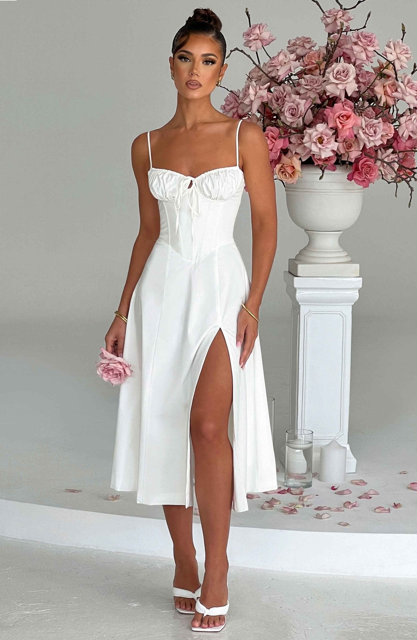 Delilah Midi Dress - Ivory