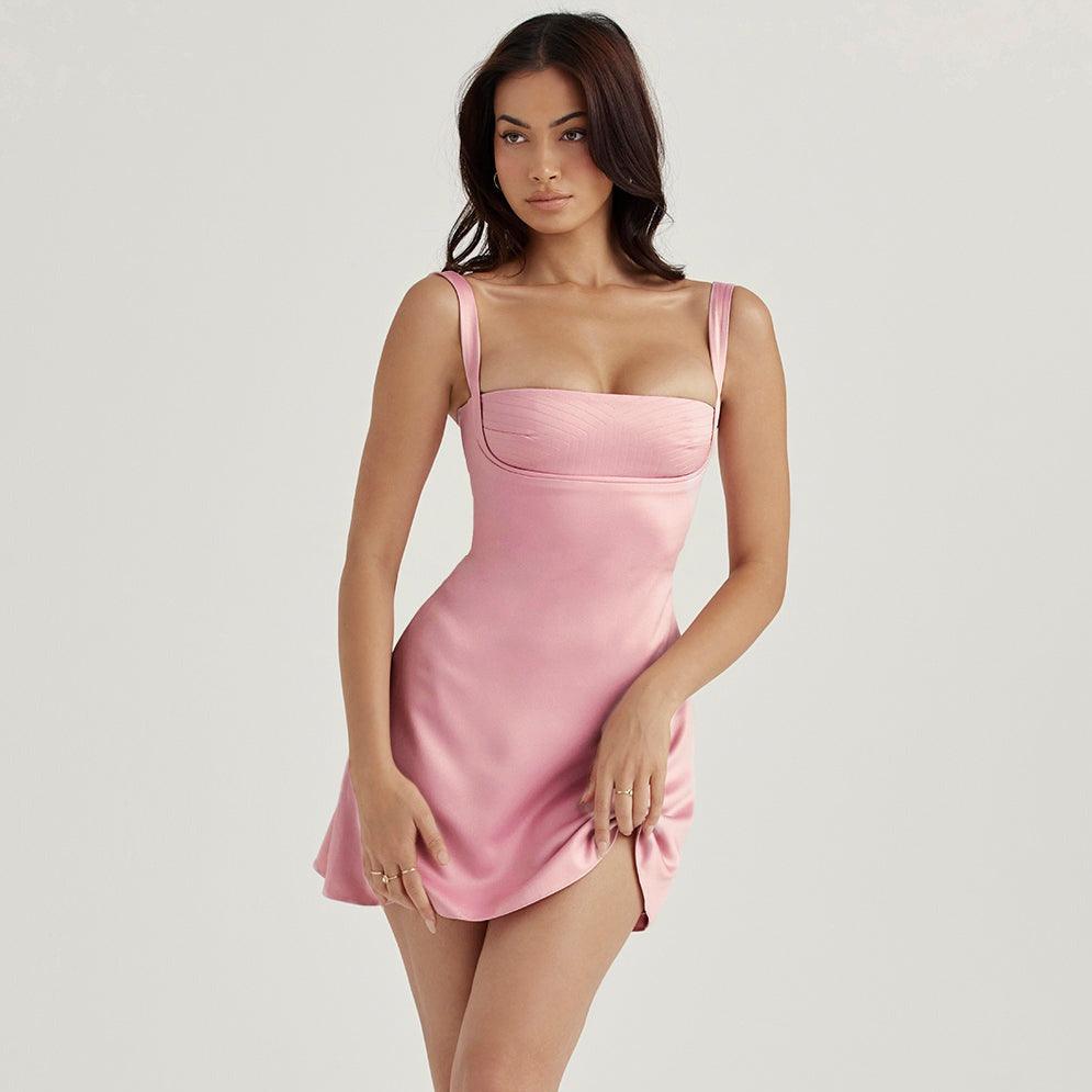 Balancing Satin Mini Dress