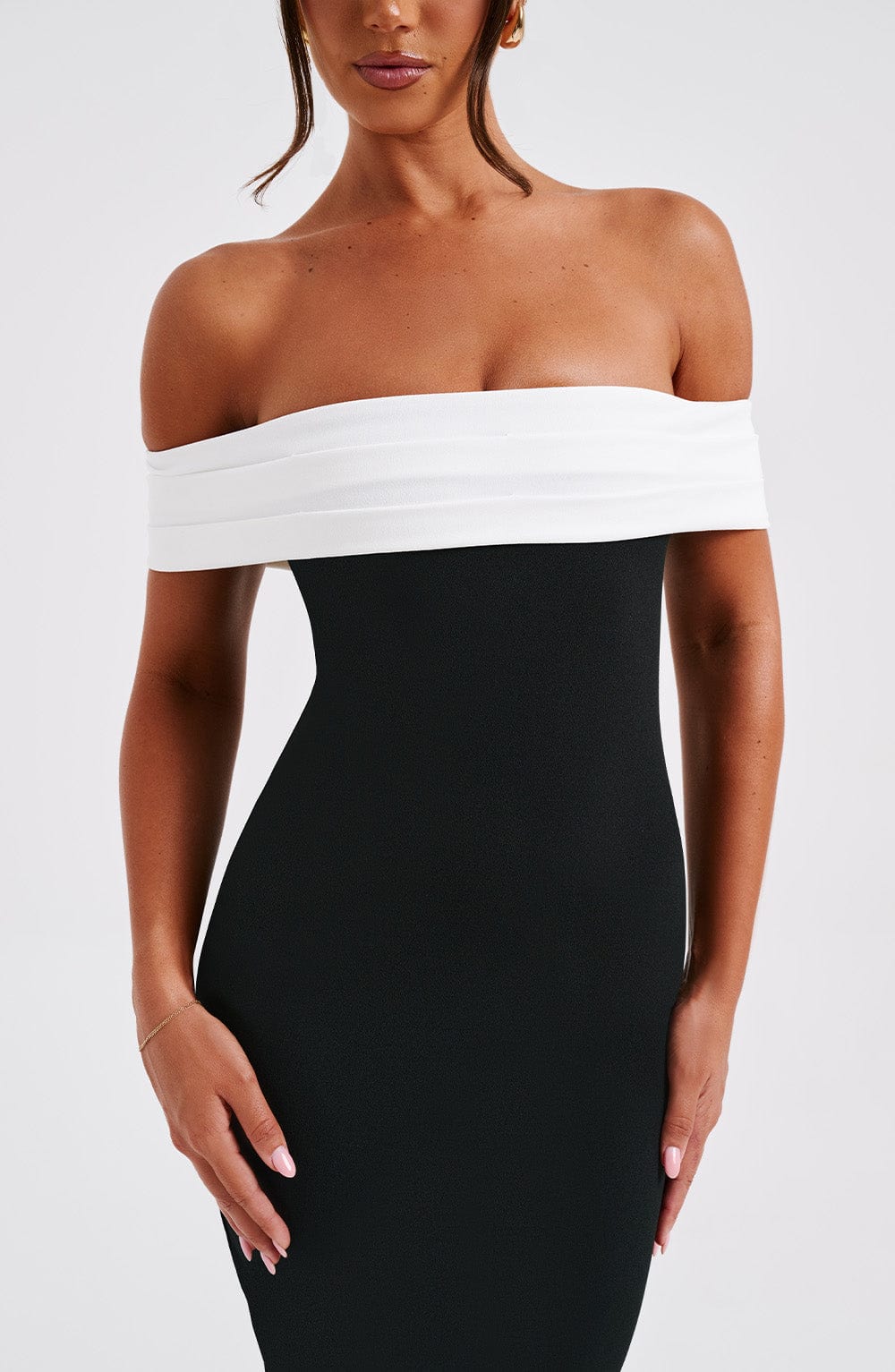 Lexi Midi Dress - Black/White