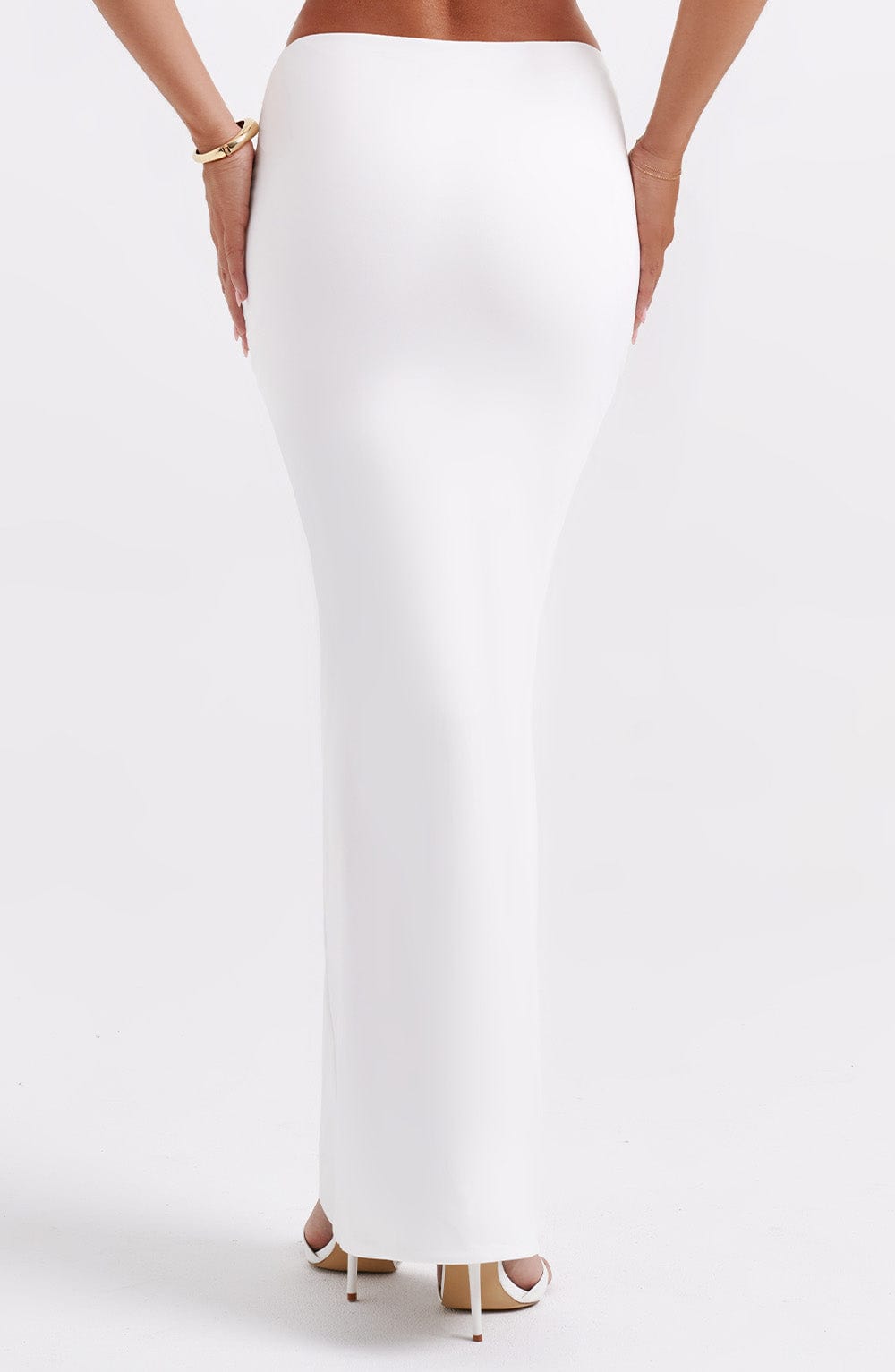 Luminous Breeze Maxi Skirt-White