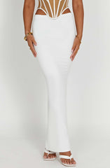 Luminous Breeze Maxi Skirt-White