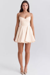 Madeline Ballerina Mini Dress - Vintage Cream