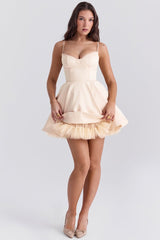 Madeline Ballerina Mini Dress - Vintage Cream