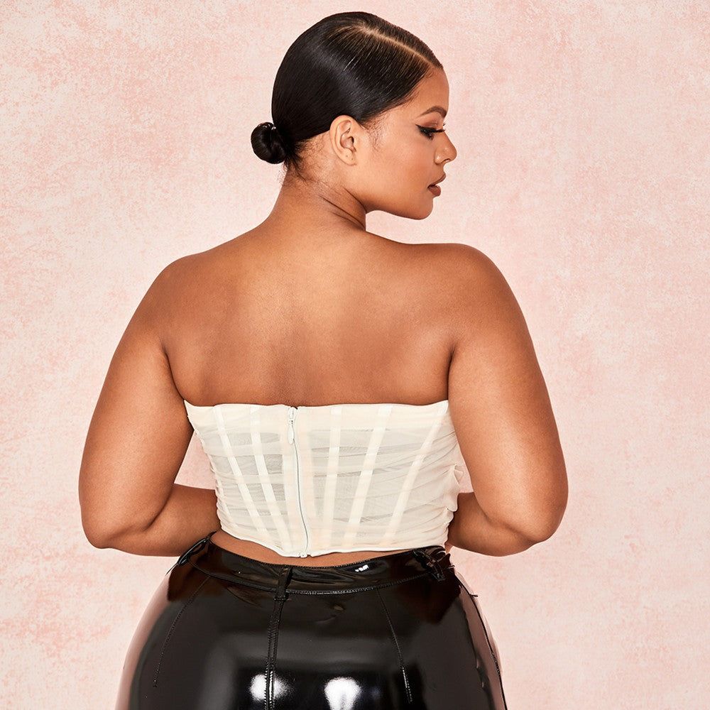 Pretty Perfect Mesh Corset Crop Top