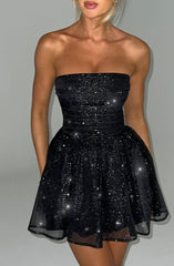 Melinda Mini Dress - Black Sparkle