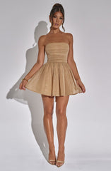 Melinda Mini Dress - Gold Sparkle