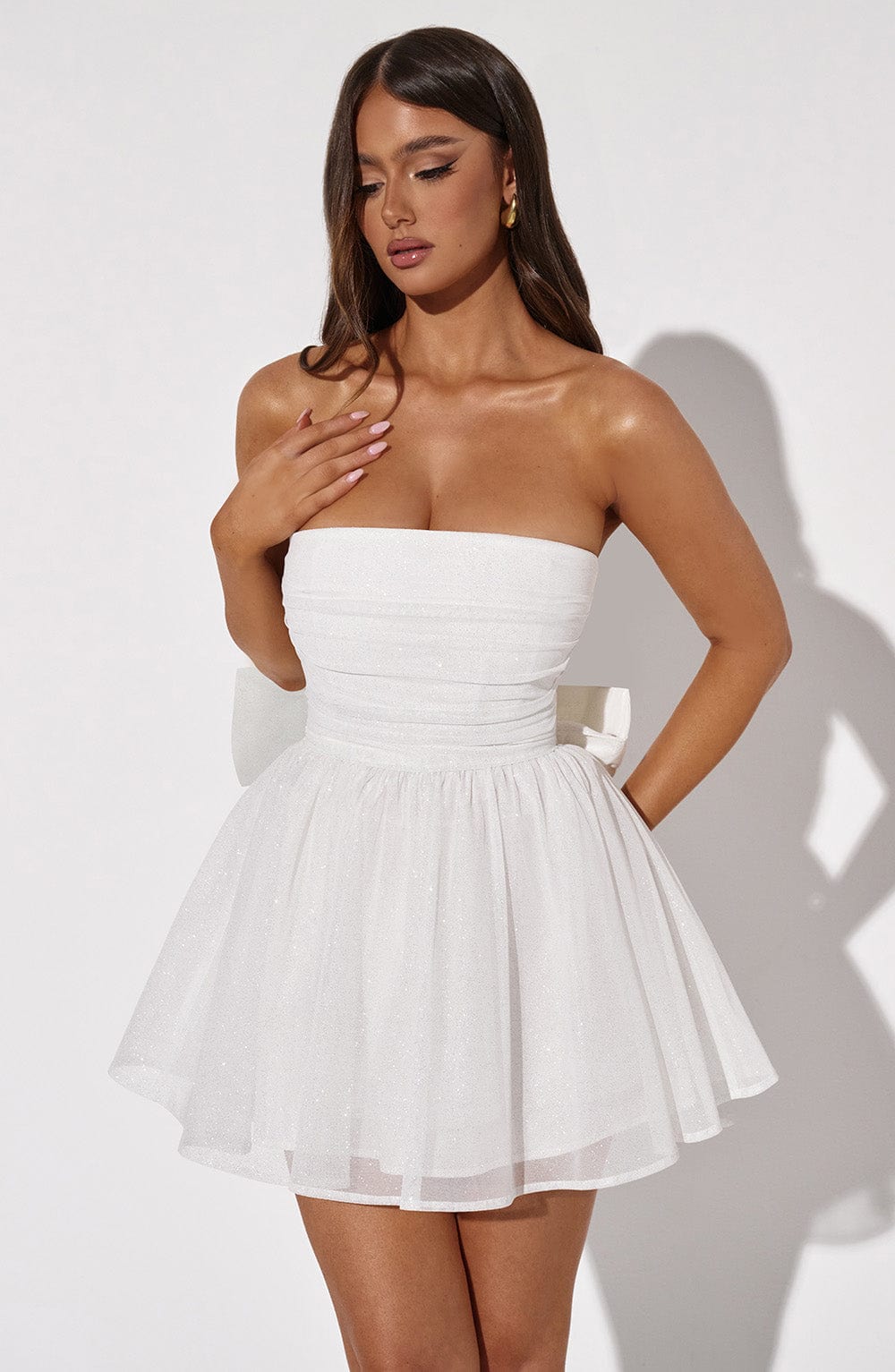 Melinda Mini Dress - Ivory Sparkle