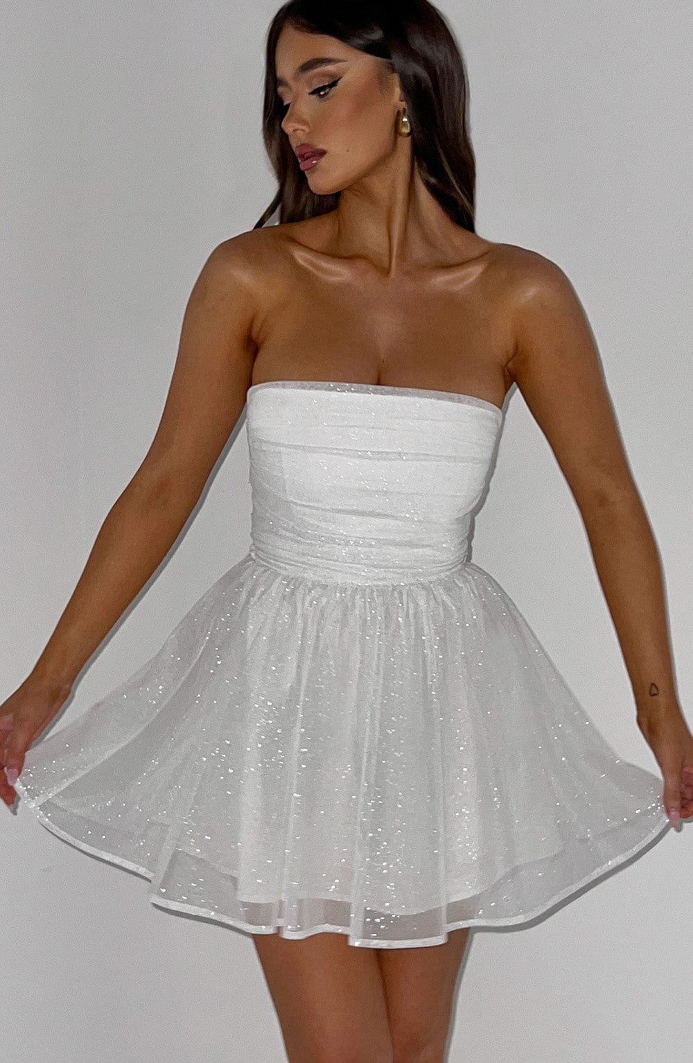 Melinda Mini Dress - Ivory Sparkle