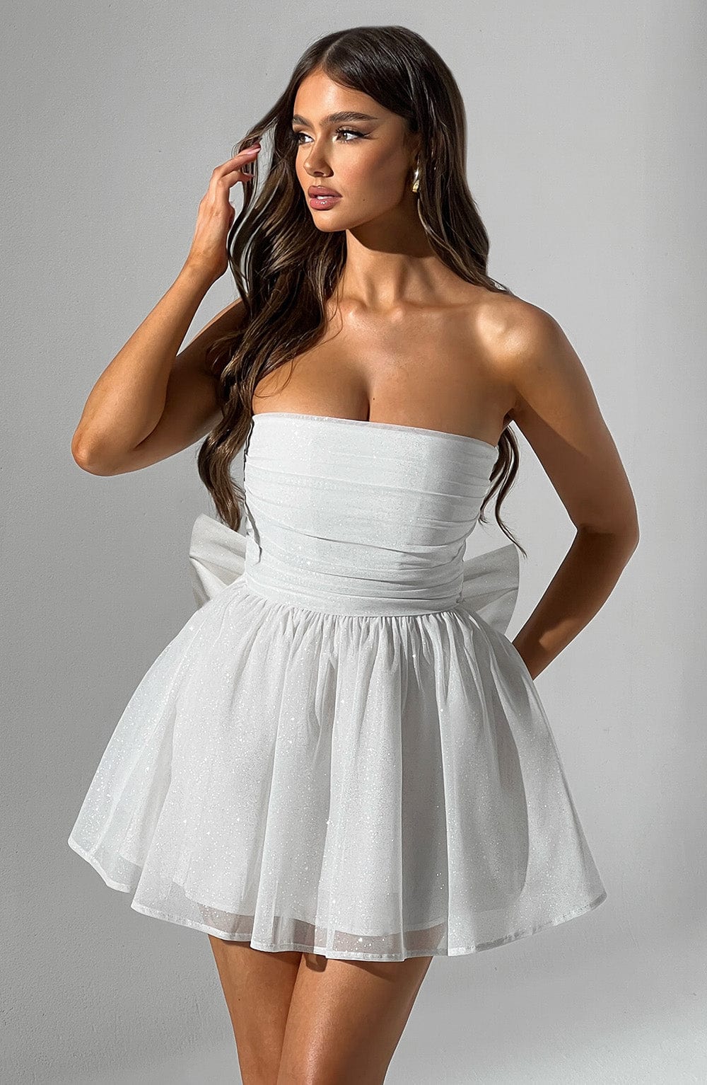 Melinda Mini Dress - Ivory Sparkle