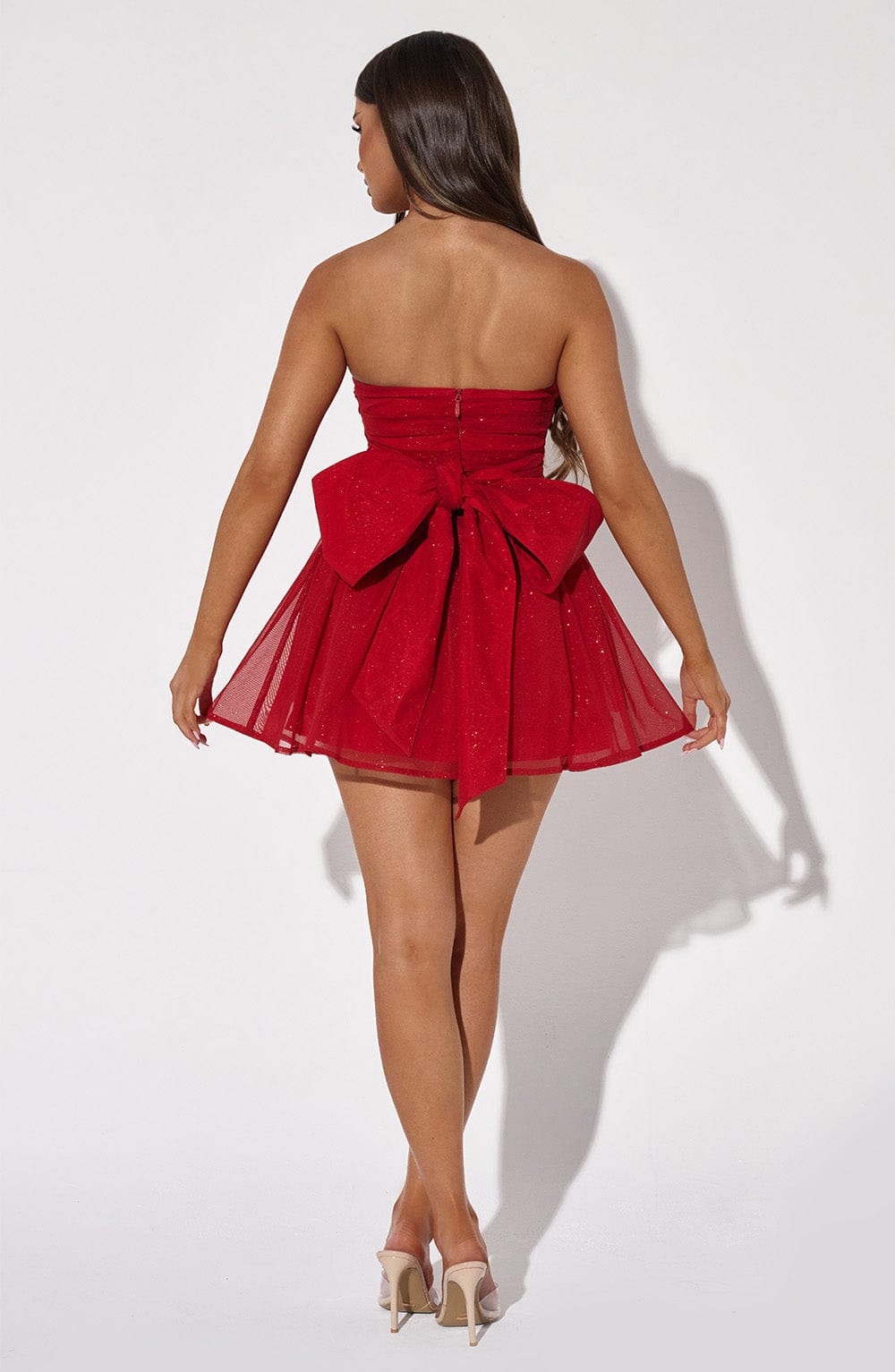 Melinda Mini Dress - Red Sparkle