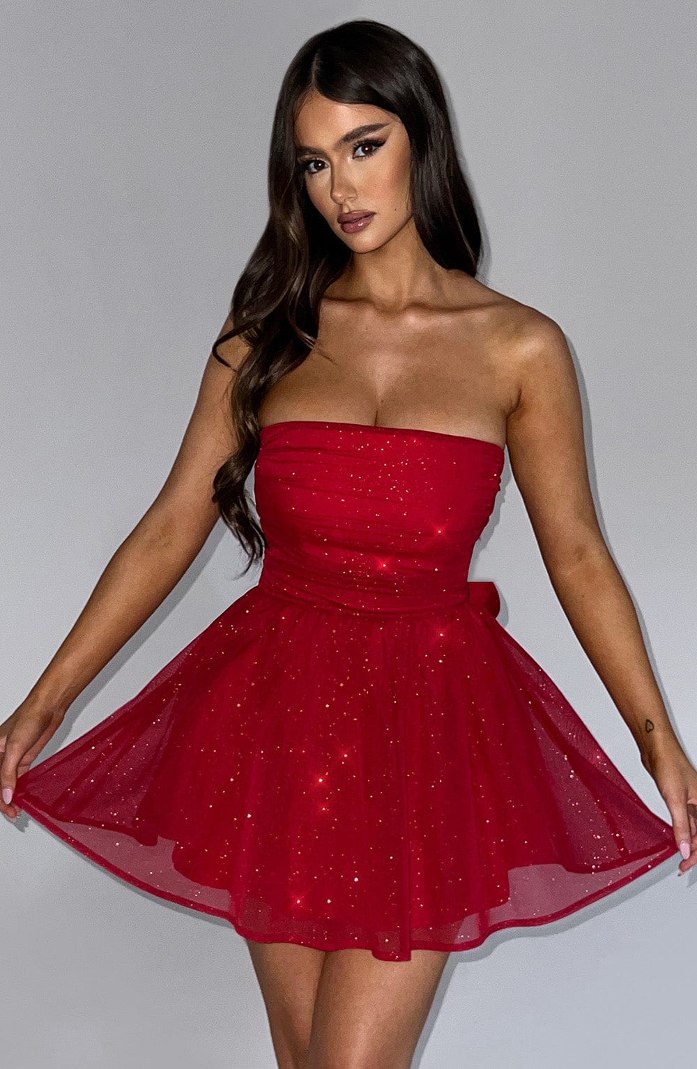 Melinda Mini Dress - Red Sparkle