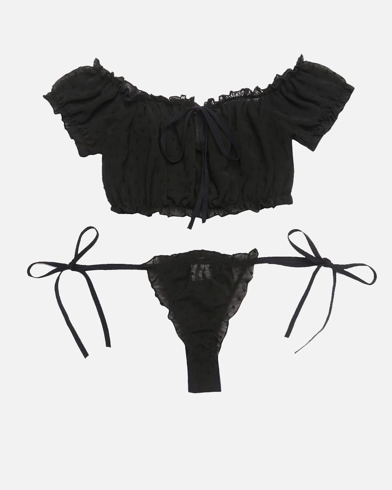 Mesh Butterfly Bra and Panty Set