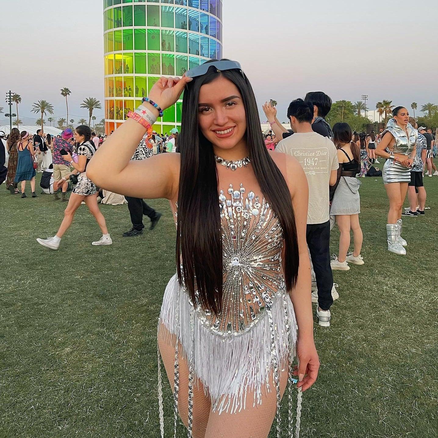 All The Elements Crystal Fringe Bodysuit