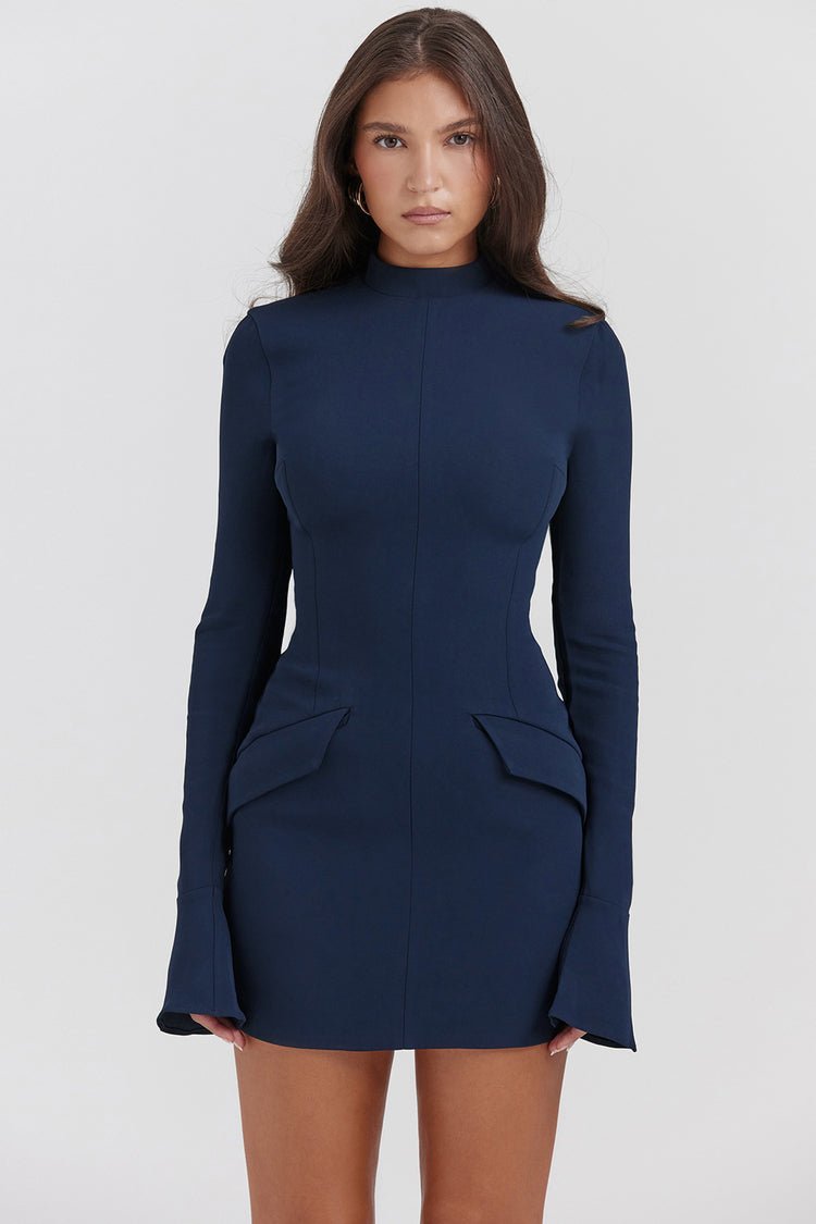 Nova Mini Dress - Navy Blue