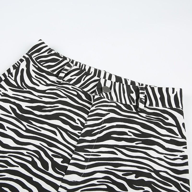 This Is Espionage High Waist Zebra Print Pants