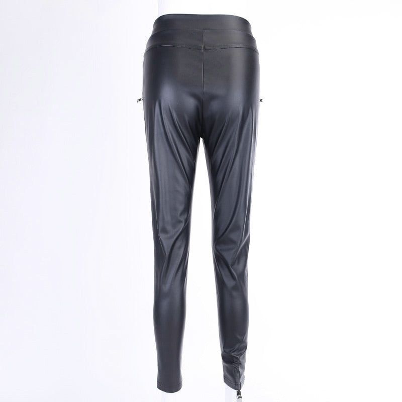 Talking Truth Faux Leather Lace Up Pants