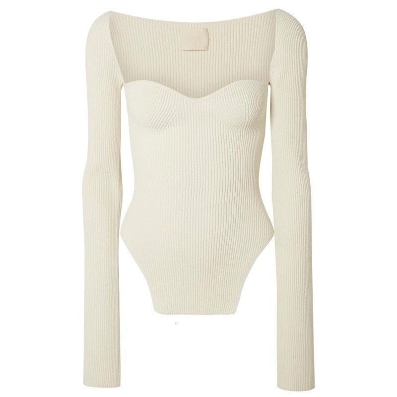 Wedding Adventure Square Neck Knitted Sweater