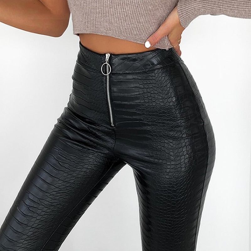 Charming Faux Leather Pants