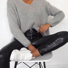 Charming Faux Leather Pants