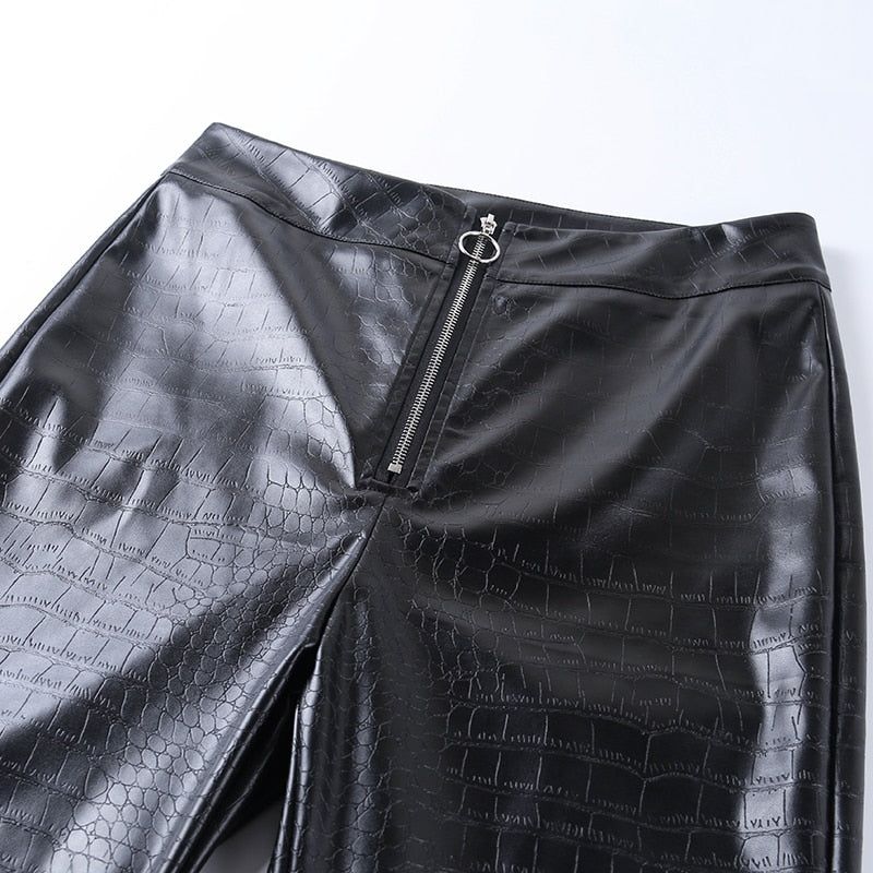 Charming Faux Leather Pants