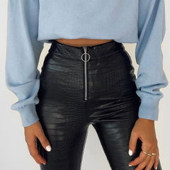 Charming Faux Leather Pants