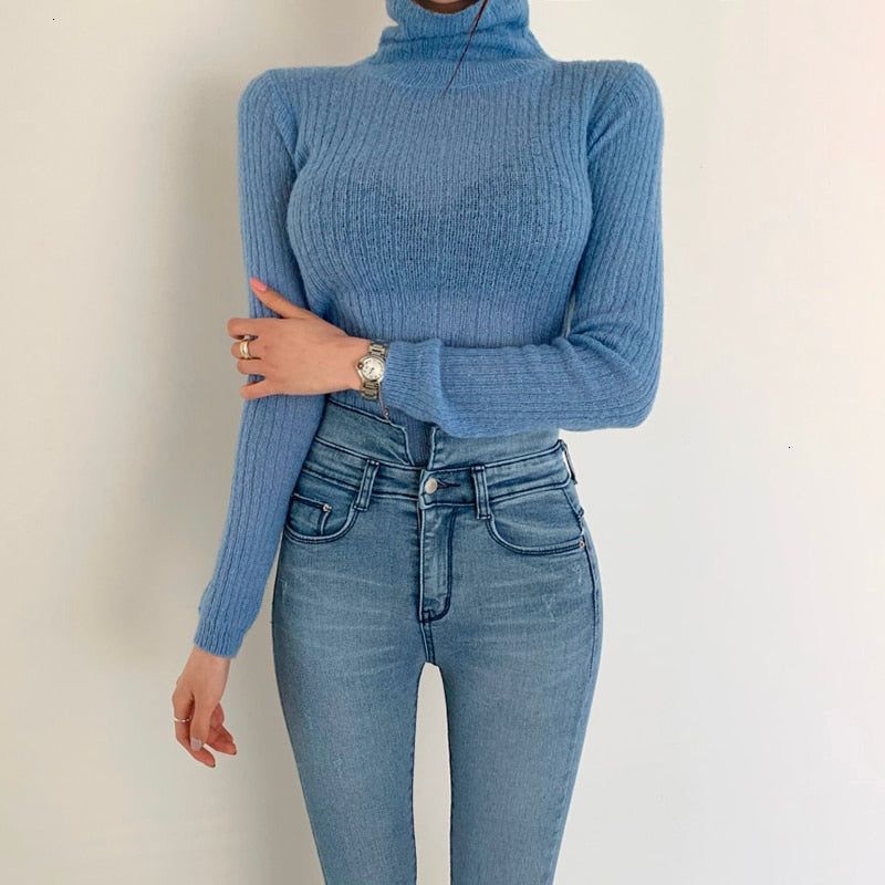 That Girl Goals Turtleneck Ribbed Knit Crop Sweater