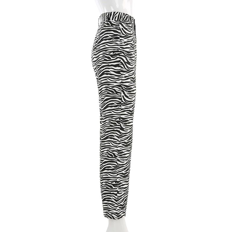 This Is Espionage High Waist Zebra Print Pants