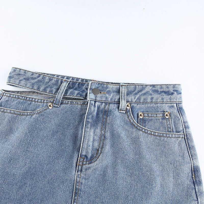 Winner Winner Denim Casual High Waist Mini Skirt