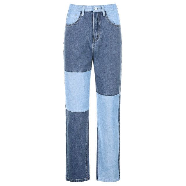 Angels In America Patchwork High-Waisted Jeans