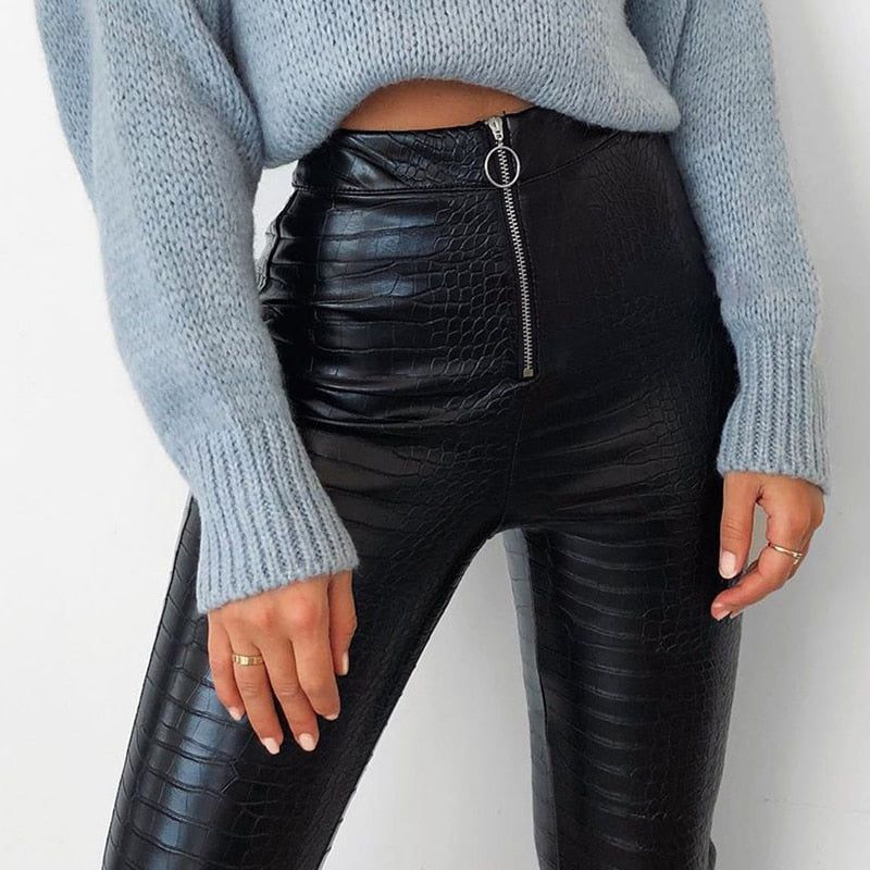 Charming Faux Leather Pants