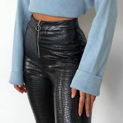 Charming Faux Leather Pants