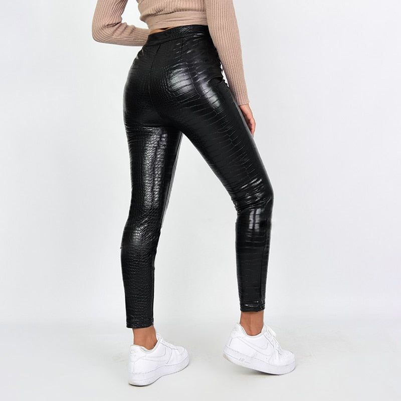 Charming Faux Leather Pants