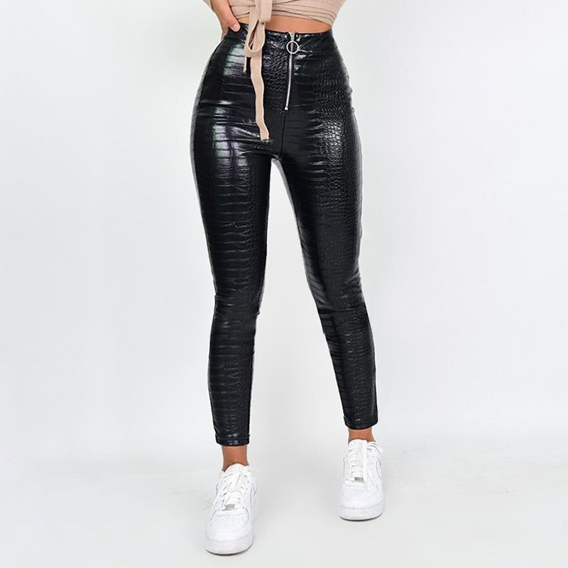 Charming Faux Leather Pants