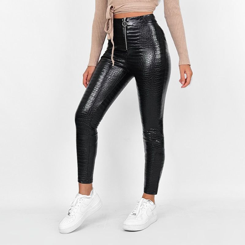 Charming Faux Leather Pants