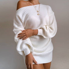 Sprinkle Of Magic One Shoulder Knitted Mini Dress