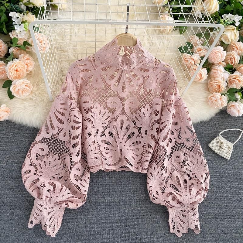 Season For Lace Lantern Sleeve Blouse